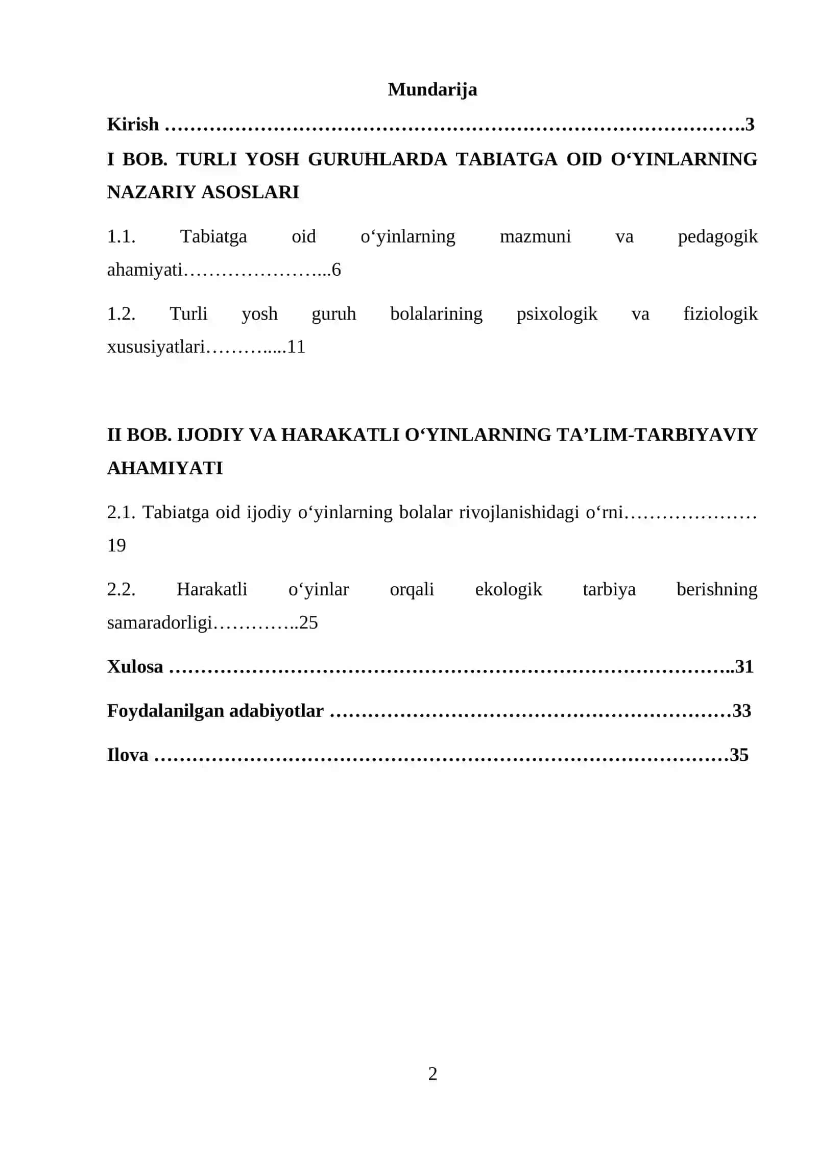 Turli yosh guruhlarda tabiatga oid ijodiy va harakatli o’yinlarning ahamiyatini yoritish 2