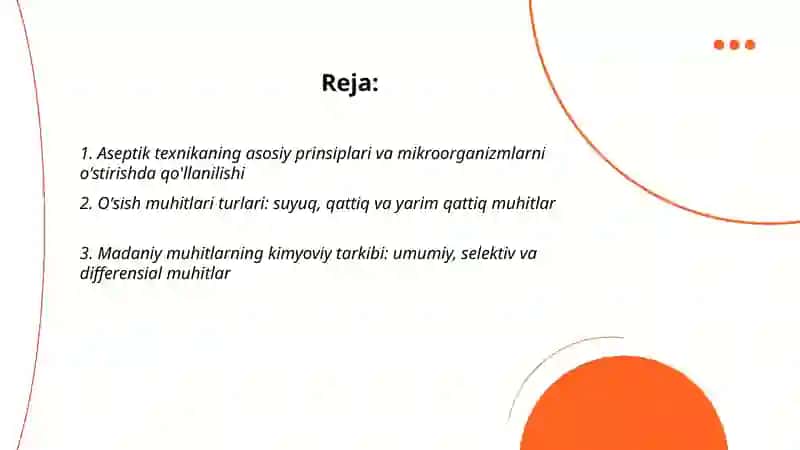 Mikroorganizlarni óstirish va sof kultura ajratib olish usullari 2