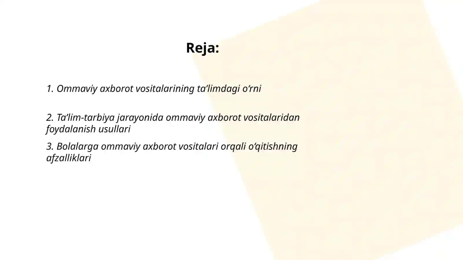 Ta’lim-Tarbiya Jarayonida Ommaviy Axborot Vositalaridan Foydalanishning Sifat va Samaradorligi 2