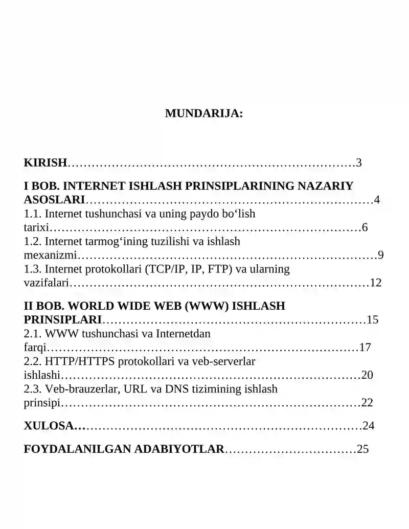 Internet va WWW ishlash prinsiplari 2