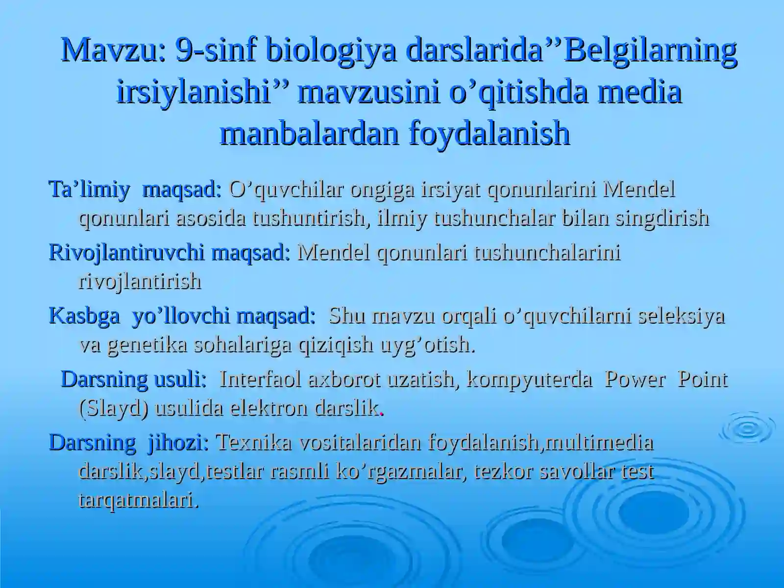 belgilarning irsiylanishi 2