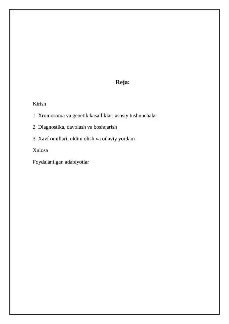 Xromosoma va genetik kasalliklar: asosiy tushunchalar 2