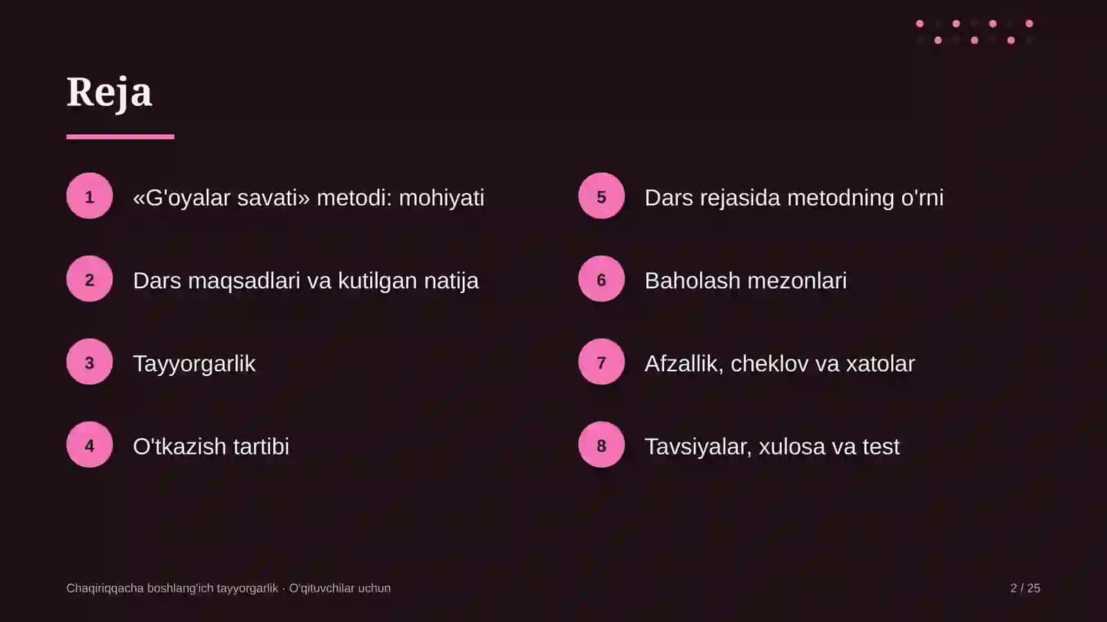 chaqiriqqacha boshlang'ich tayyorgarlik darslarida g'oyalar savati metodidan foydalanish 2280 2