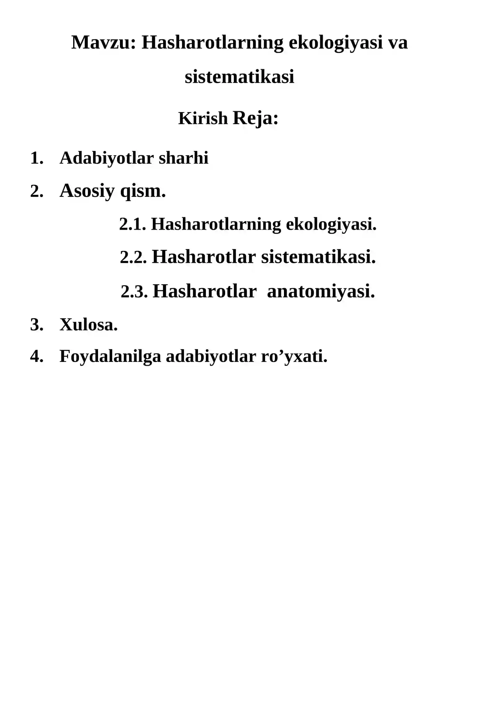Hasharotlarning ekologiyasi va sistematikasi 2