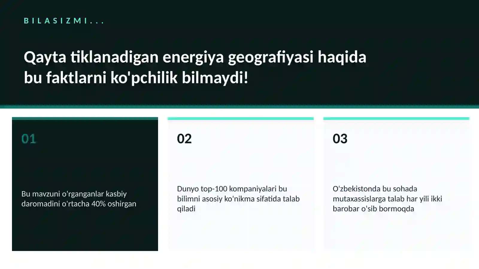 Qayta tiklanadigan energiya geografiyasi 2