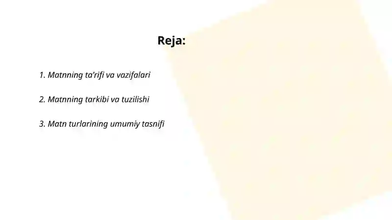 Matn va uning turlari 2