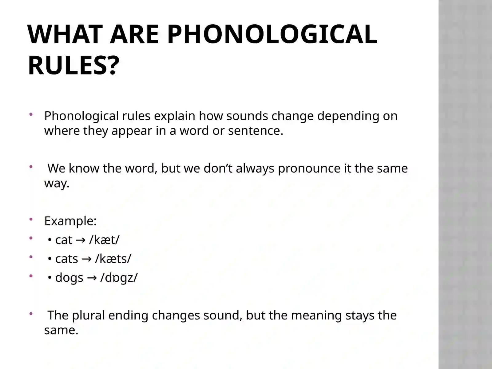 Phonological rules and patterns 2