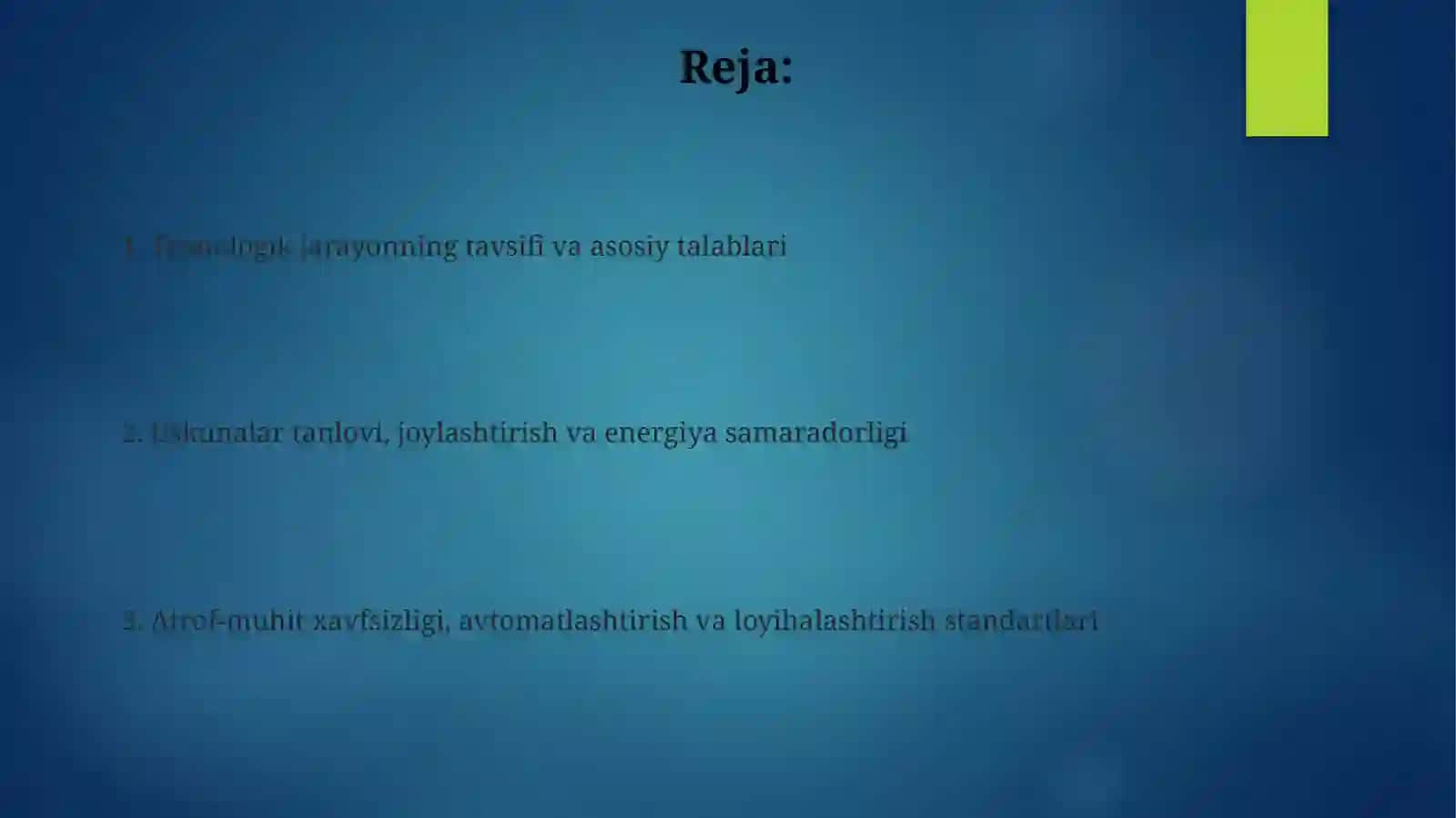 Sanoat obyektini loyihalash texnologiyasi 2