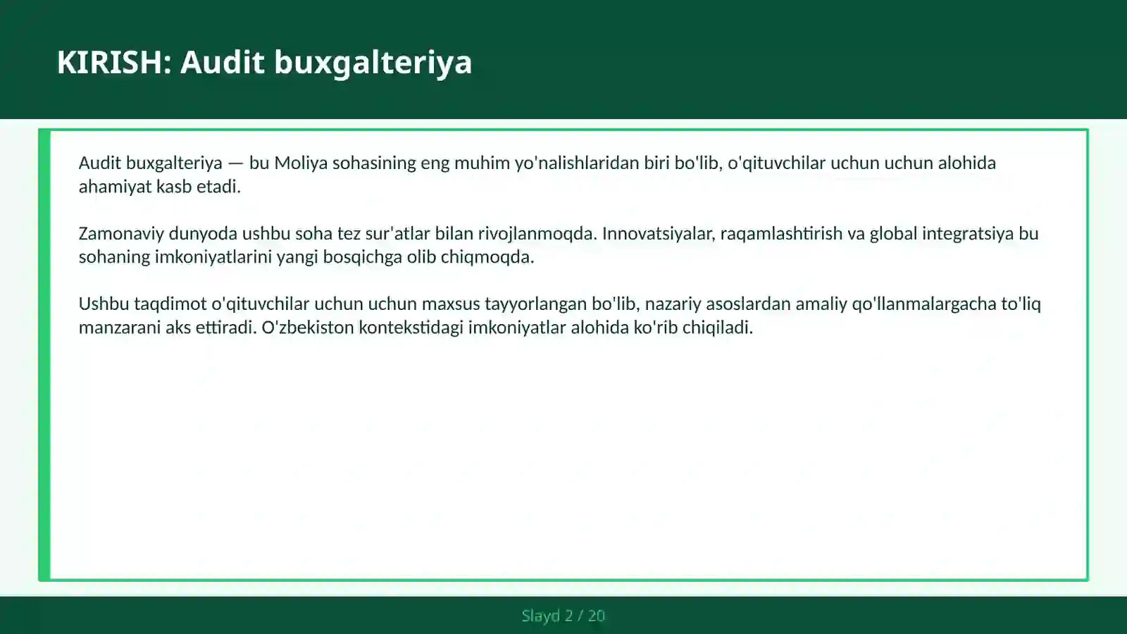 Audit buxgalteriya 2