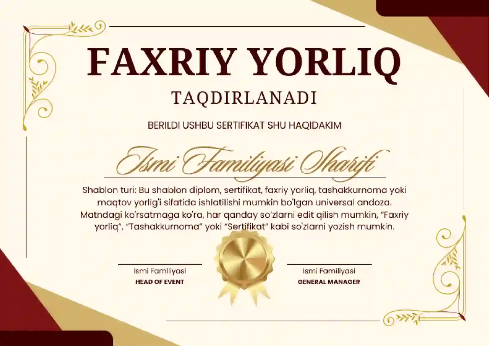 faxriy yorliq 2