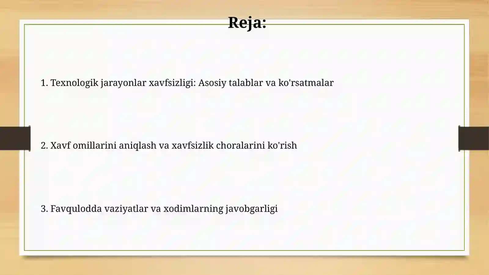 Texnologik jarayonlar xavfsizligi 2