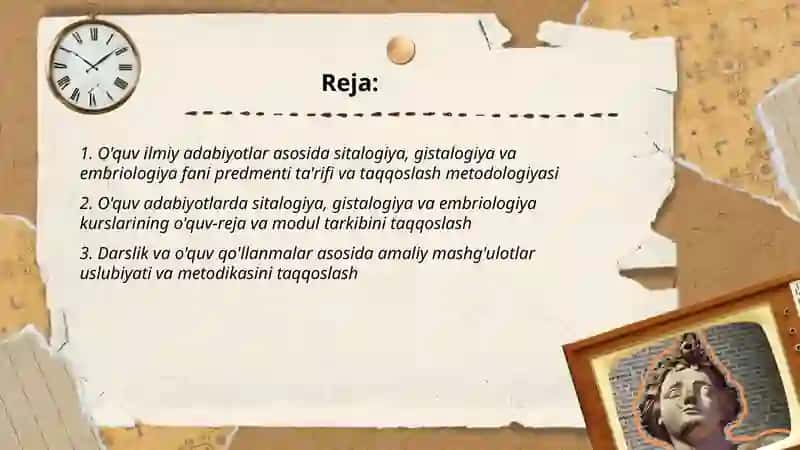 O'quv ilmiy adabiyotlar asosida Sitalogiya gistalogiya va embriologiya 2