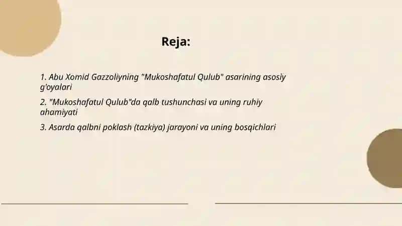 Abu Xomid Gazzoliyning "Mukoshafatul Qulub" 2