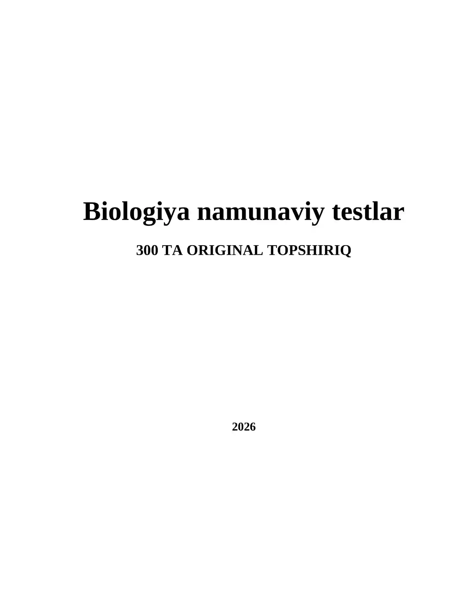 Biologiya namunaviy testlar 2