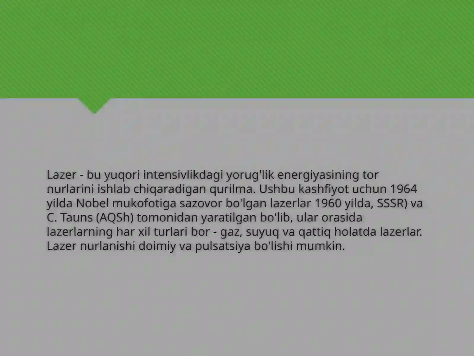 Lazerning tibbiyotda qo’llanilishi 2