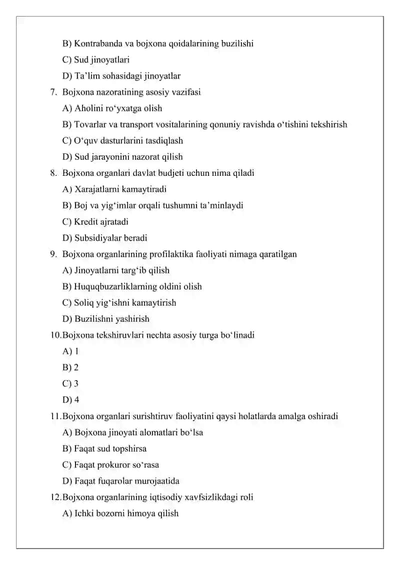 Bojxona organlarining huquqni muhofaza qilish faoliyatidagi maqsad va vazifalari 2