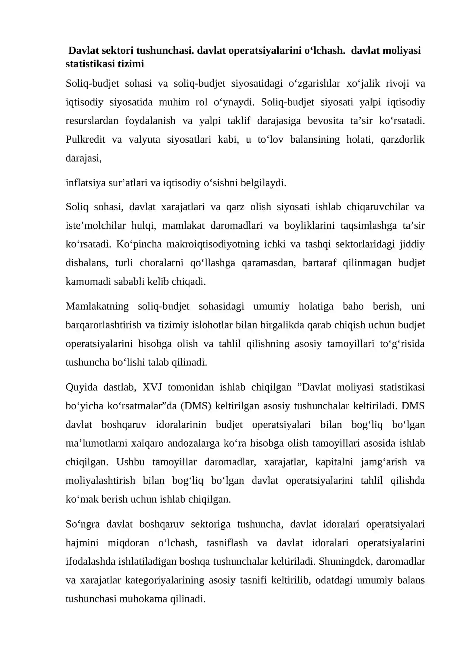 Soliq-budjet sektori tahlili va bashorati 2