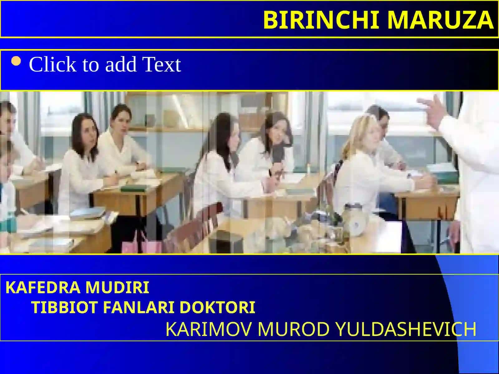 TOSHKENTTIBBIYOT AKADEMIYASI TRAVMATOLOGIYA-ORTOPEDIYA BIRINCHI MARUZA 2