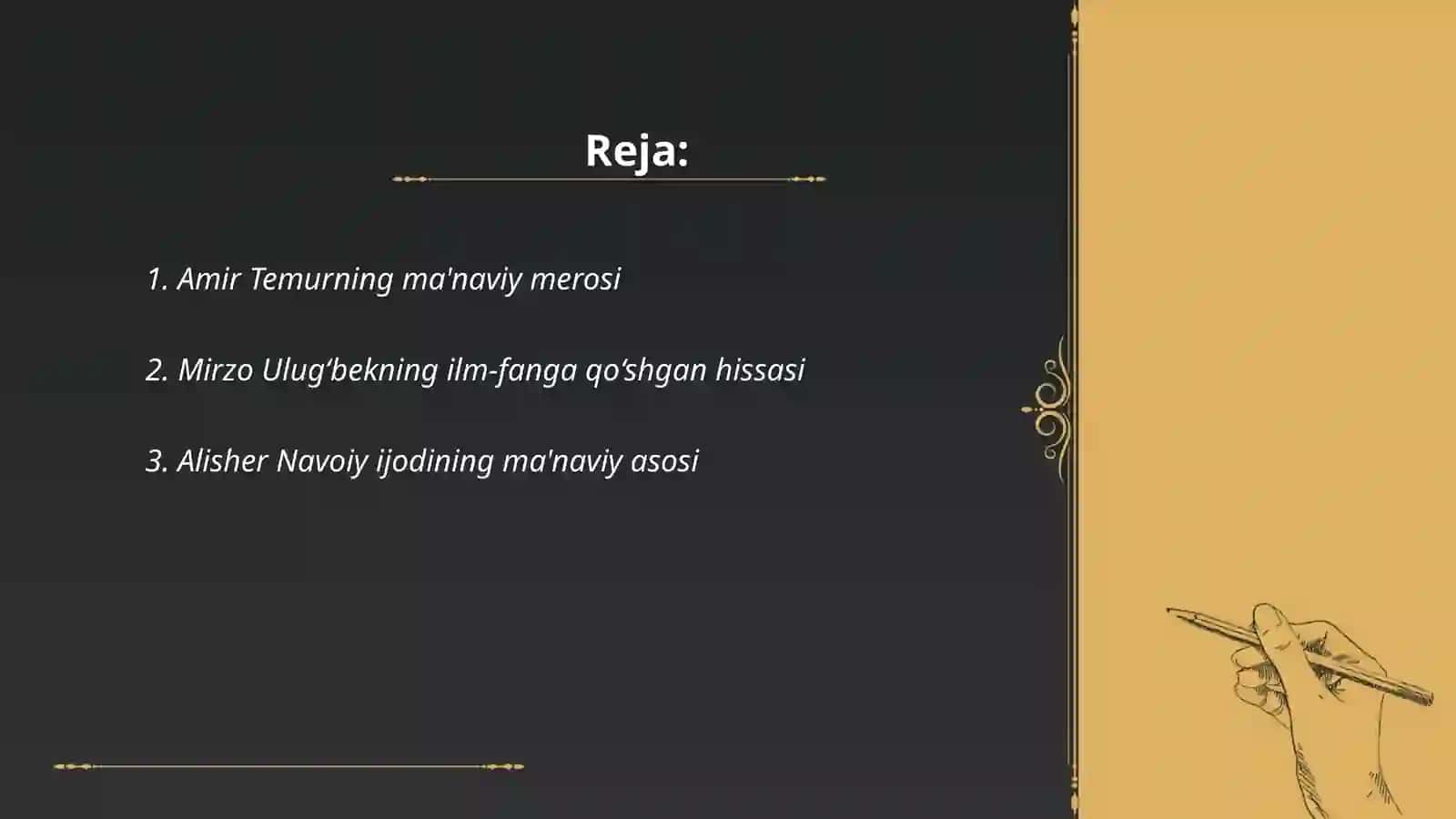 Amir Temurning ma'naviy merosi 2