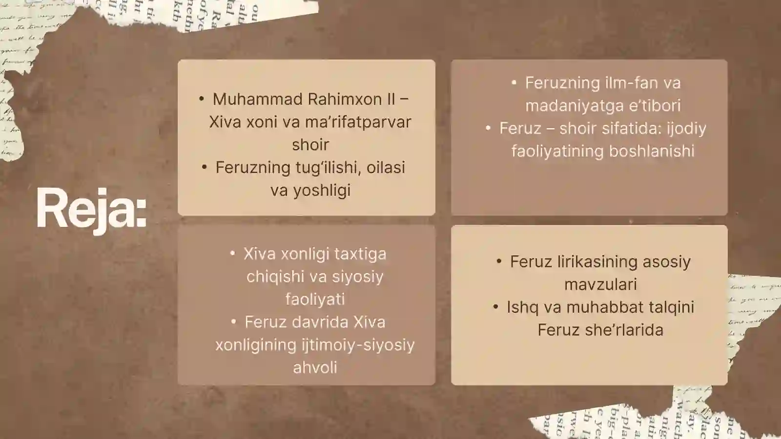 MUHAMMAD RAHIMXON II FERUZ HAYOTI VA IJODI 2