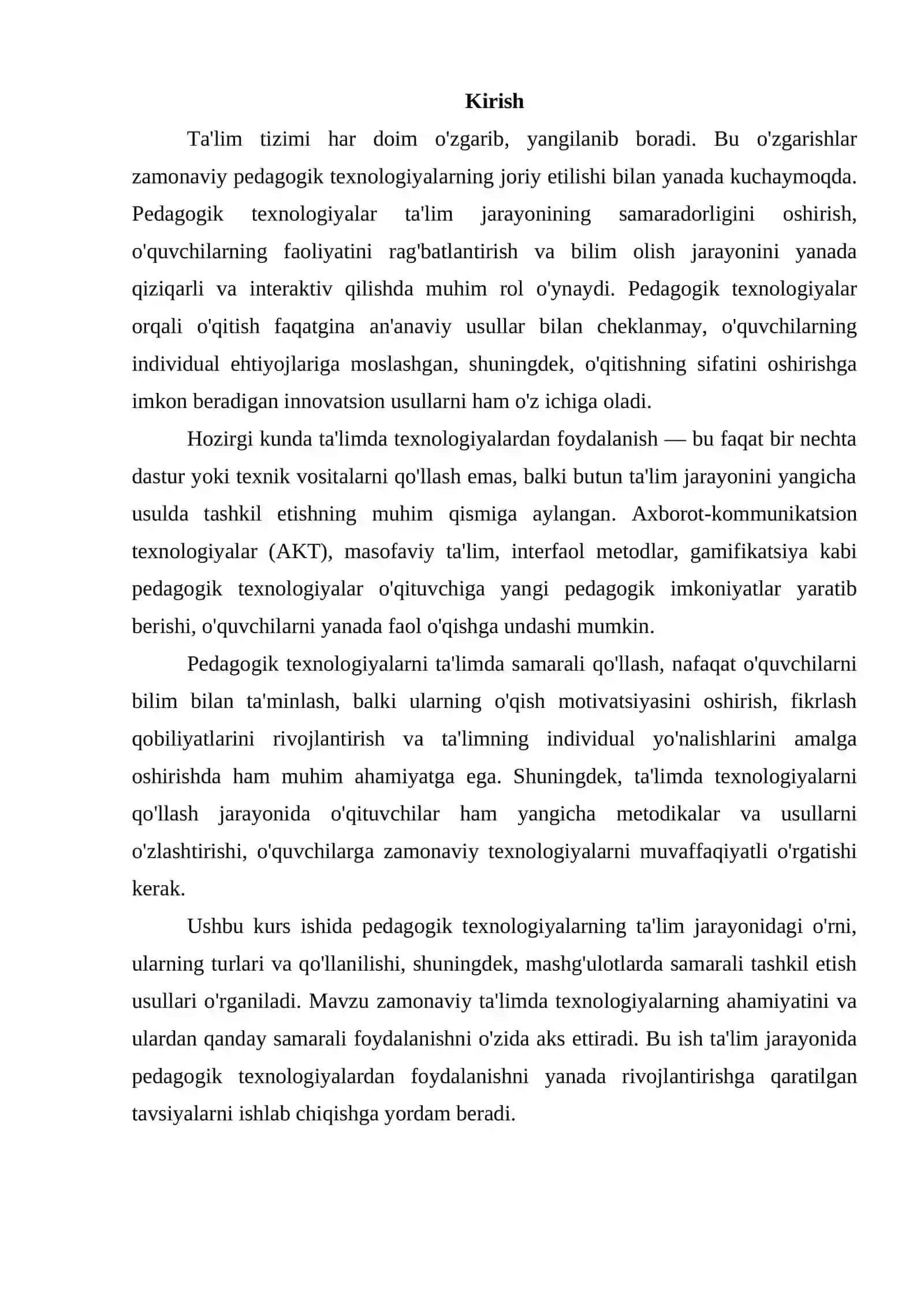 Mashg'ulotlarni tashkil etishda pedagogik texnologiyalardan foydalanish 2