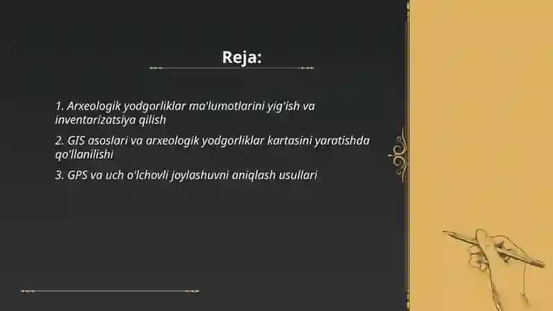 Arxeologik yodgorliklar kartasini yaratish va bosmadan chiqarish 2