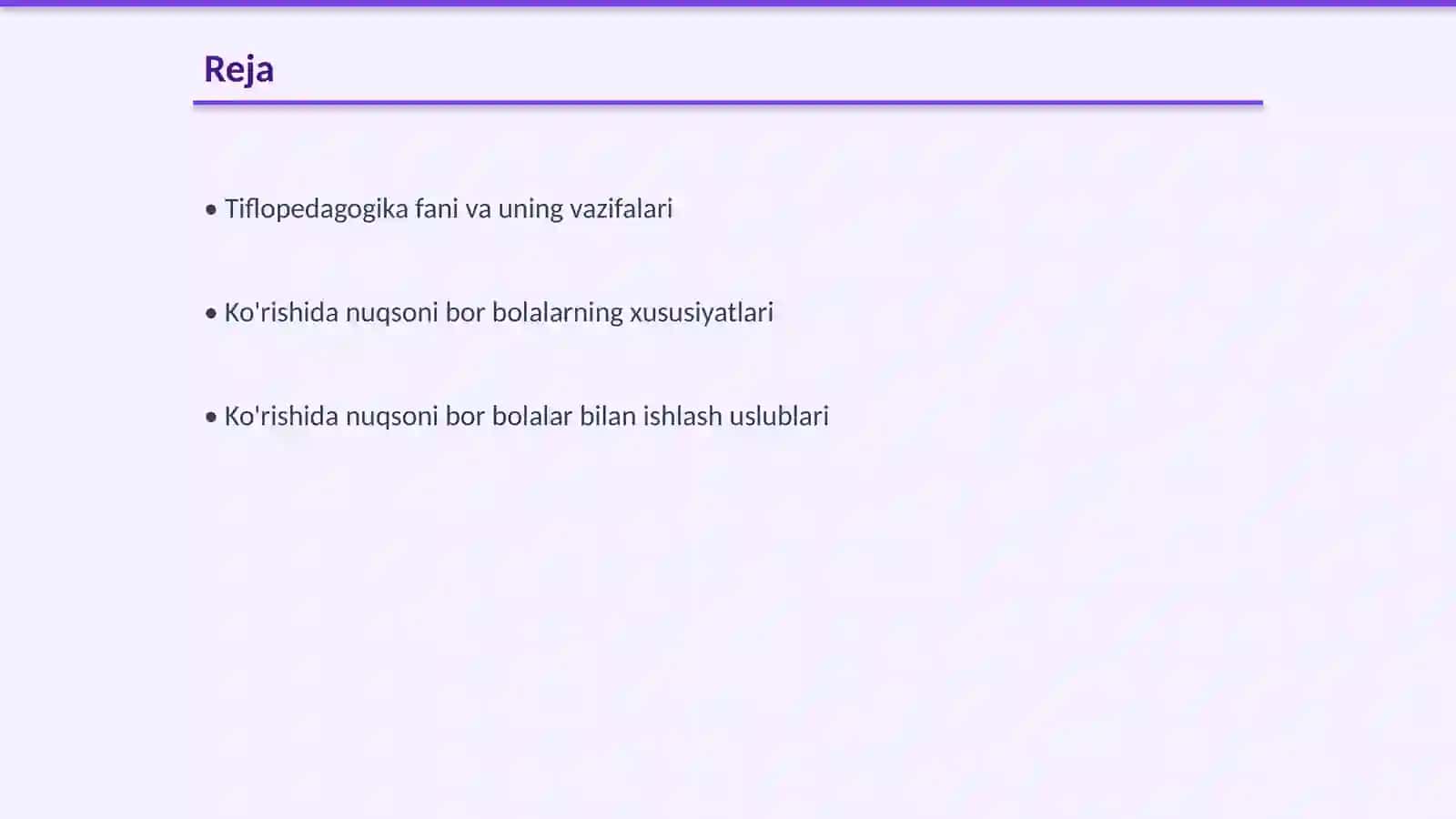 Tiflopedagogika fani vazifalari uslubiyati. Ko'rishida nuqsoni bor bolalarning o'ziga xos xususiyatlari 2