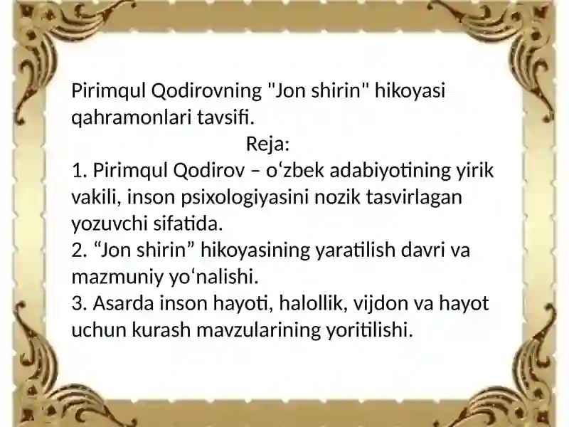 "Jon shirin" hikoyasi 2