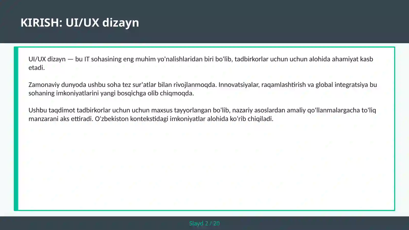 UI/UX DIZAYN 2
