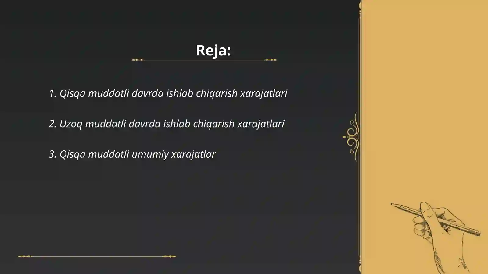 Qisqa muddatli va uzoq muddatli davrlarda ishlab chiqarish xarajatlarining ozgarishi 2