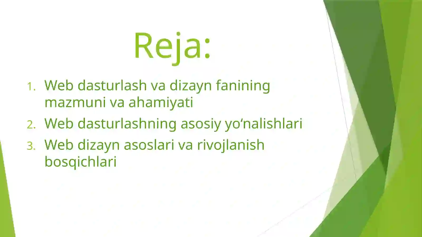 Webdasturlash va Dizayn faniga-kirish 2