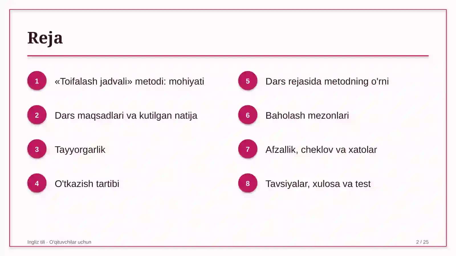 ingliz tili darslarida toifalash jadvali metodidan foydalanish 4262 2