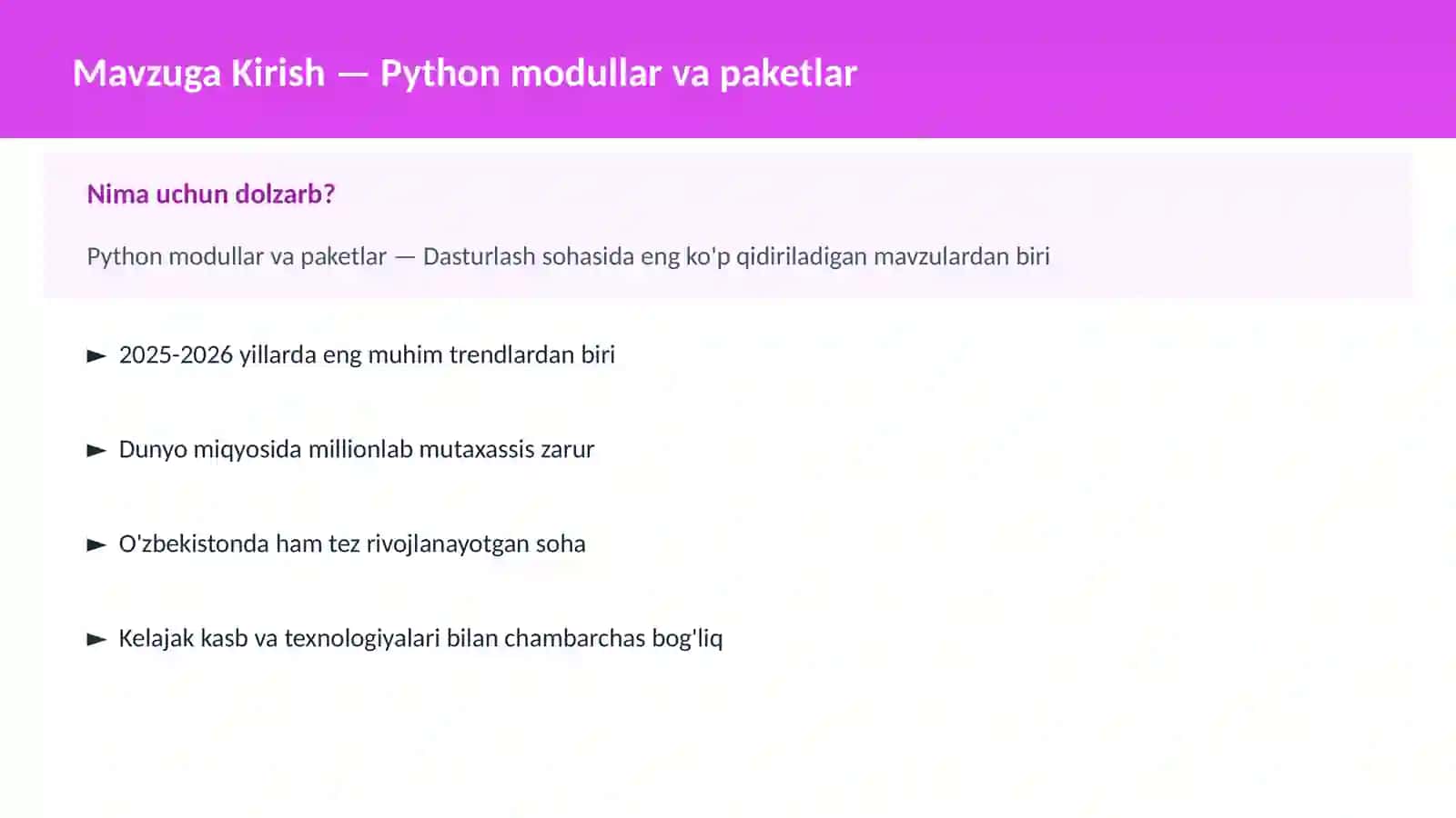 Python modullar va paketlar 2