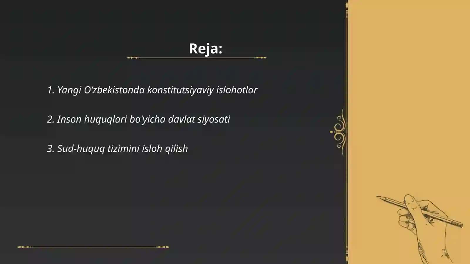 Yangi Oʻzbekistonda inson haq-huquqlari va erkinliklari kafolatining yaratilishi 2