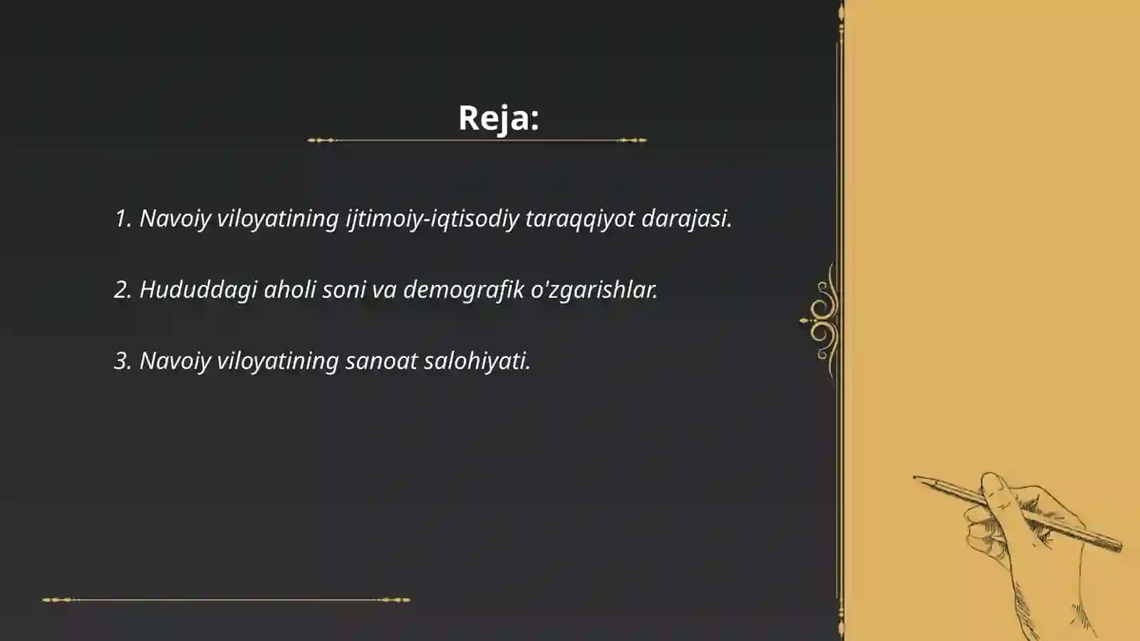 Hududning ijtimoiy-iqtisodiy rivojlanish xususiyatlari (Navoiy viloyati misolida) 2