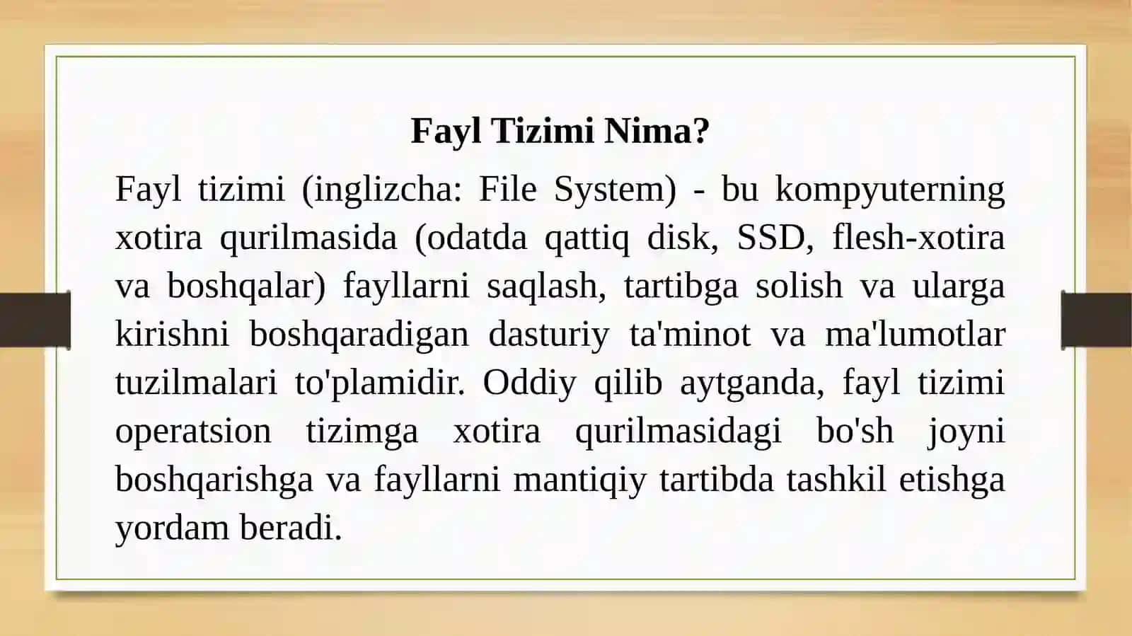 Fayltizimlari va ularning tuzilishi 2