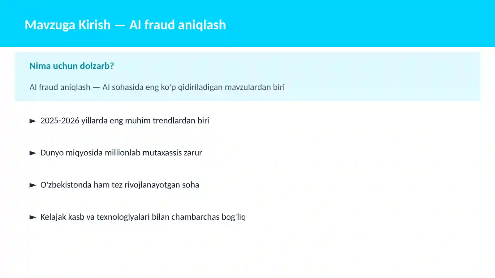 AI fraud aniqlash 2