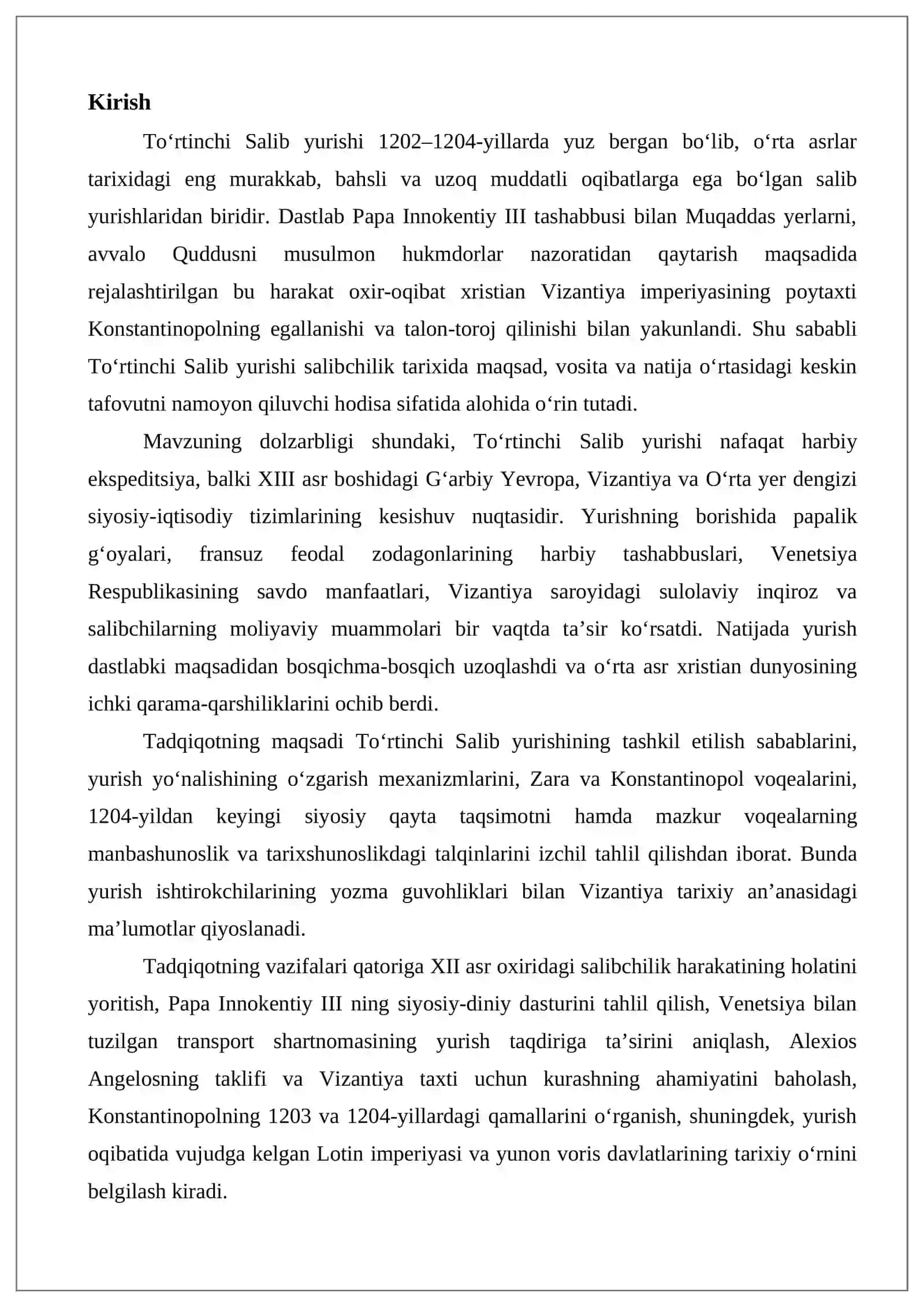 To‘rtinchi salib yurishlari tarixiga oid ilmiy tadqiqotlar 2