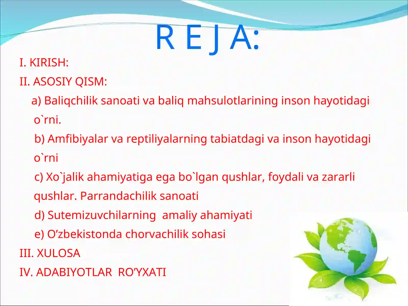 Zoologiya fani Kurs ishi 2