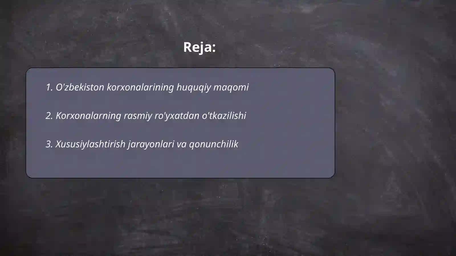 O'zbekiston korxonalar to'g'risidagi qonunlar 2