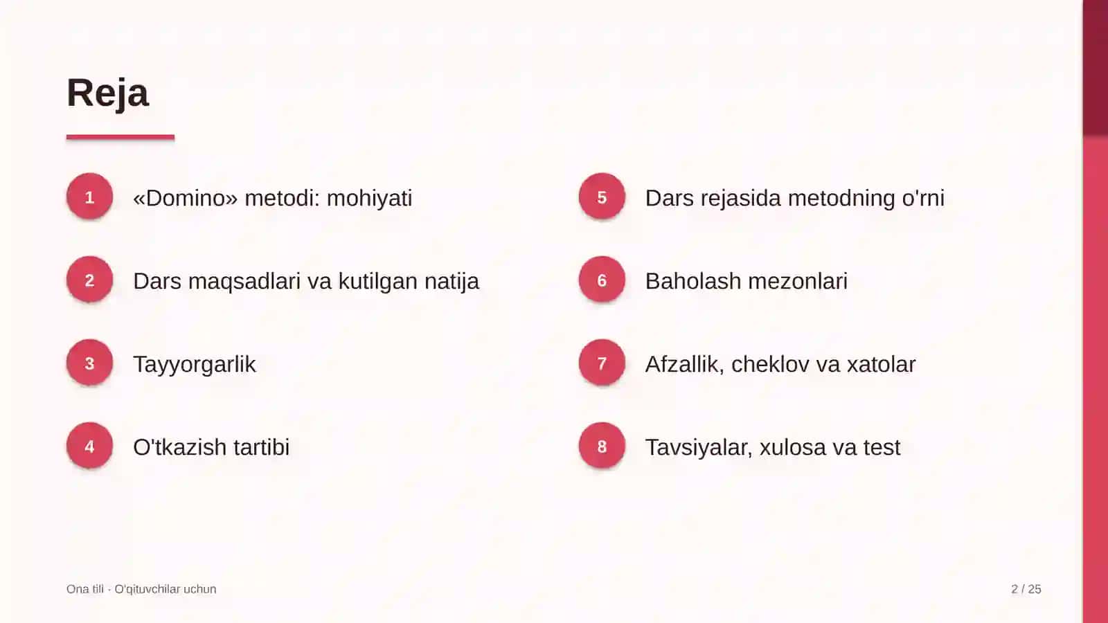 ona tili darslarida domino metodidan foydalanish 1960 2
