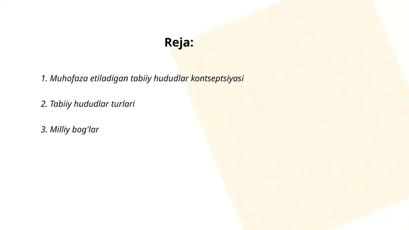 Muhofaza etiladigan tabiiy xududlarning tasniflash 2