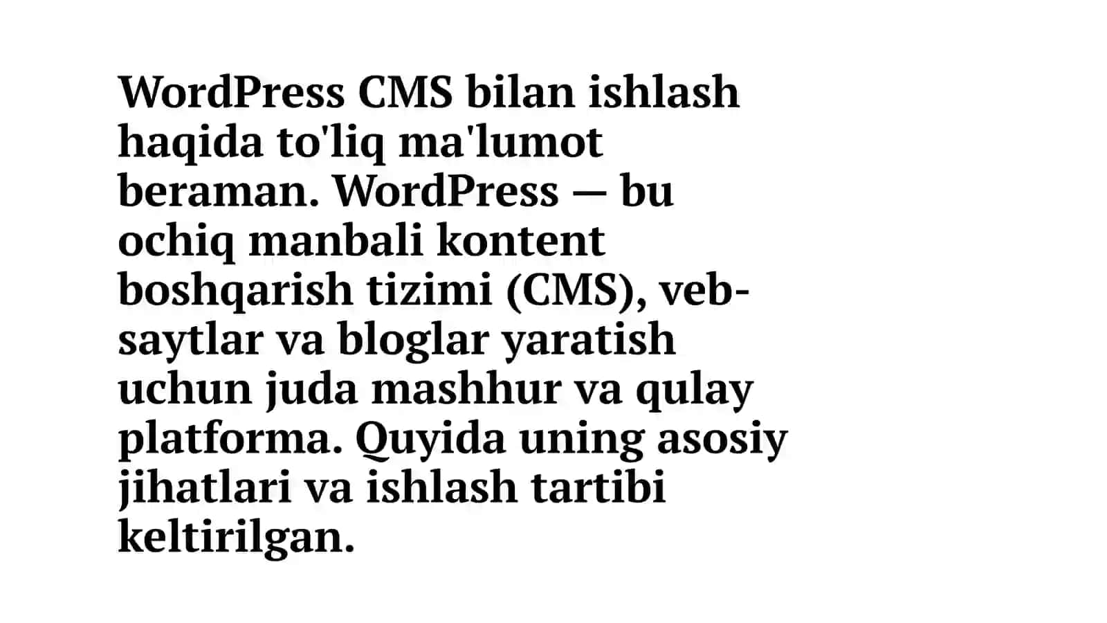 WordPress CMS 2
