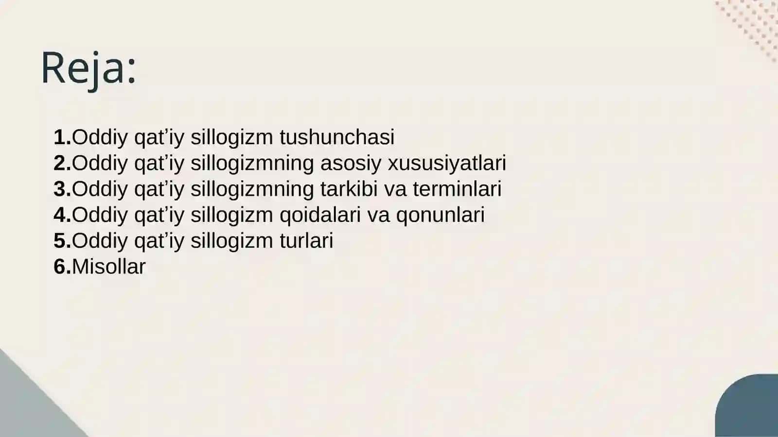 Oddiy qatʼiy sillogizm 2