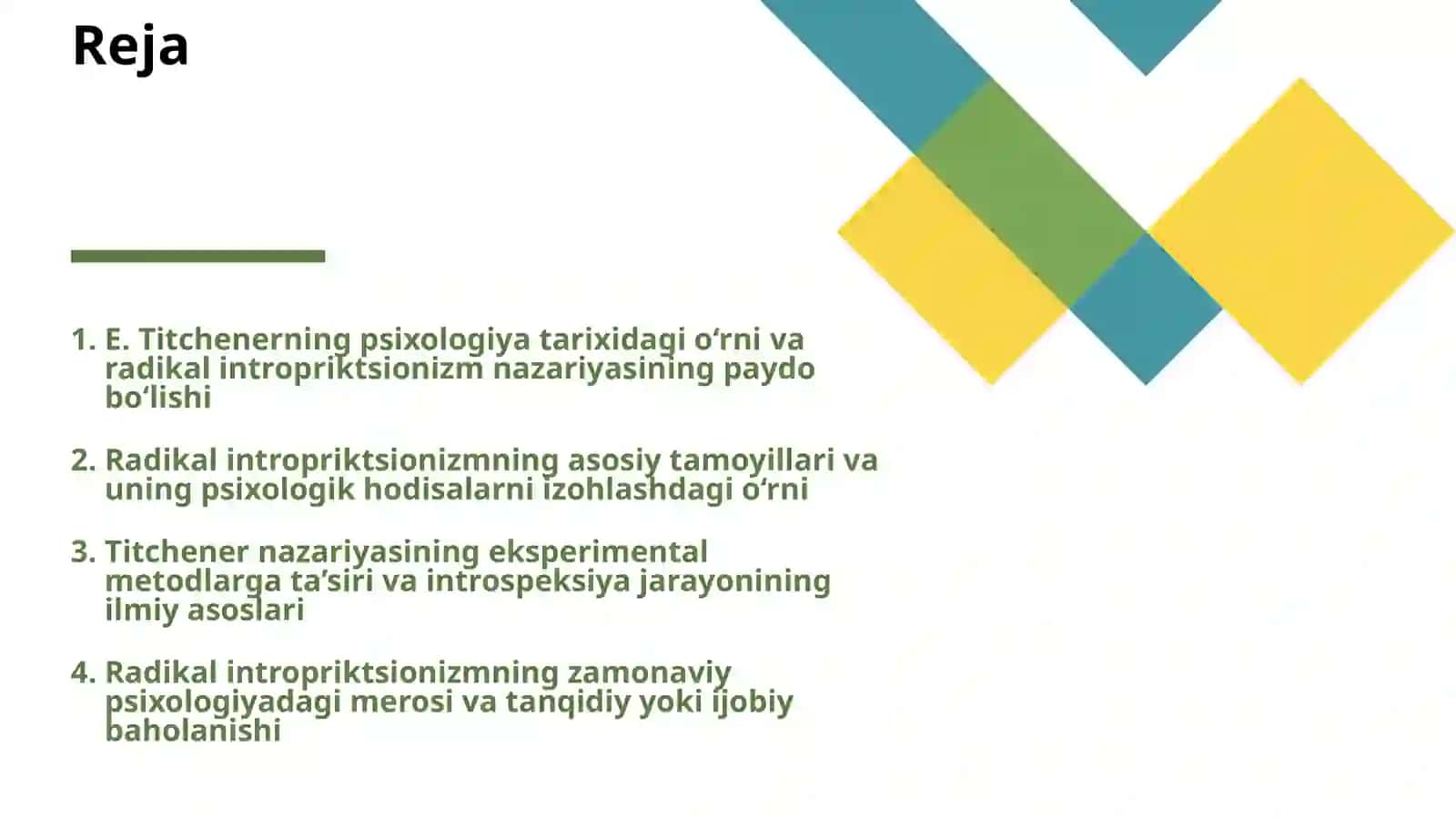 E. TITCHENERNING RADIKAL INTROPRIKTSIONIZMI 2