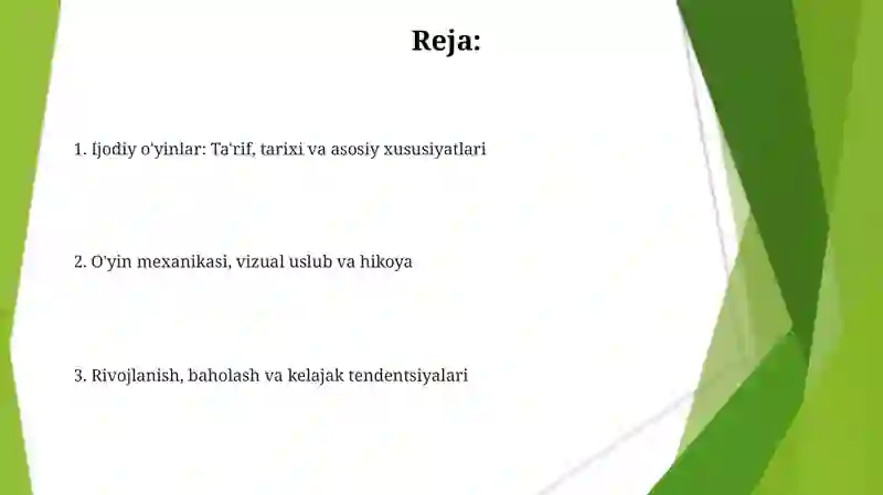 Ijodiy oʻyinlar va uning mazmuni 2