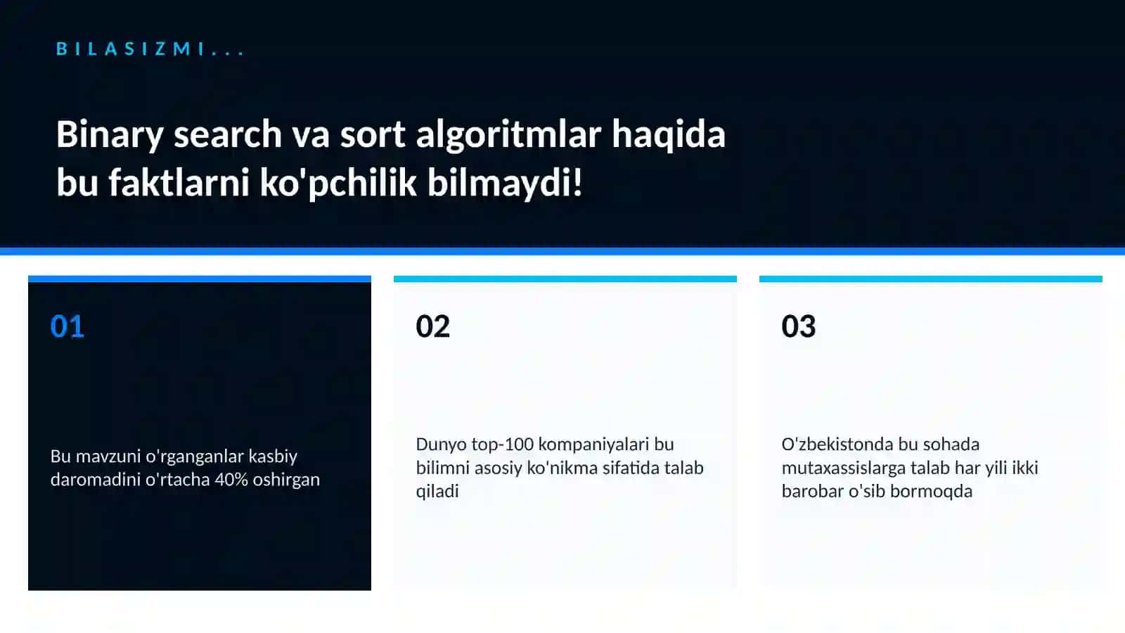 Binary search va sort algoritmlar 2