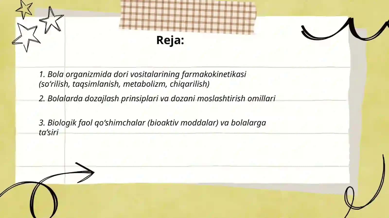 Biologik faol va dorivor moddalarning bola organizmida taʼsiri 2