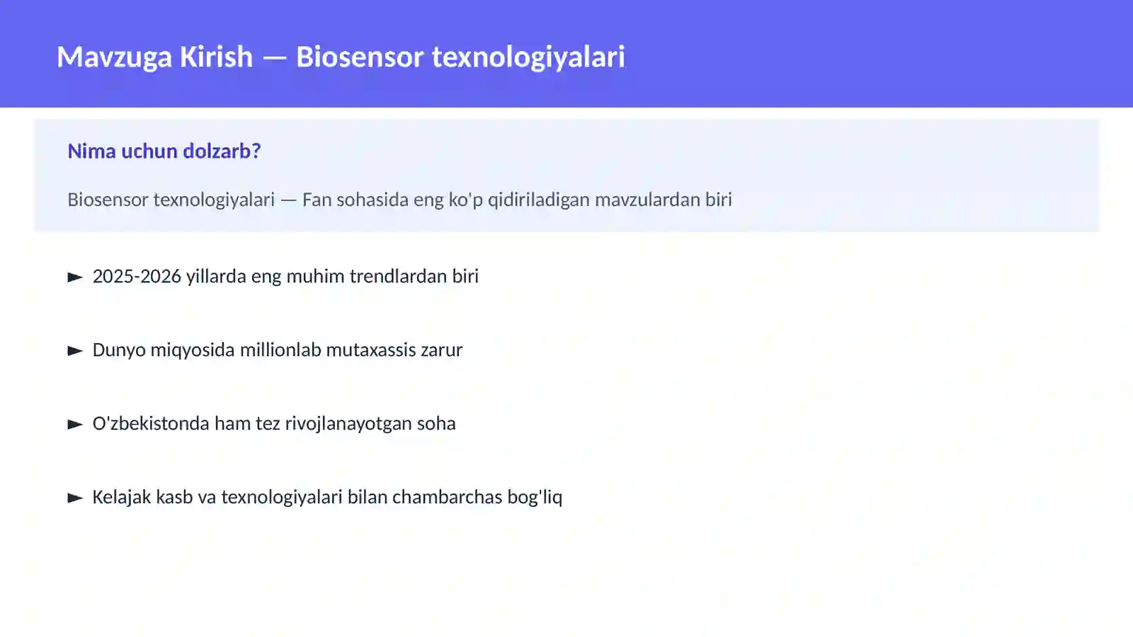 Biosensor texnologiyalari 2