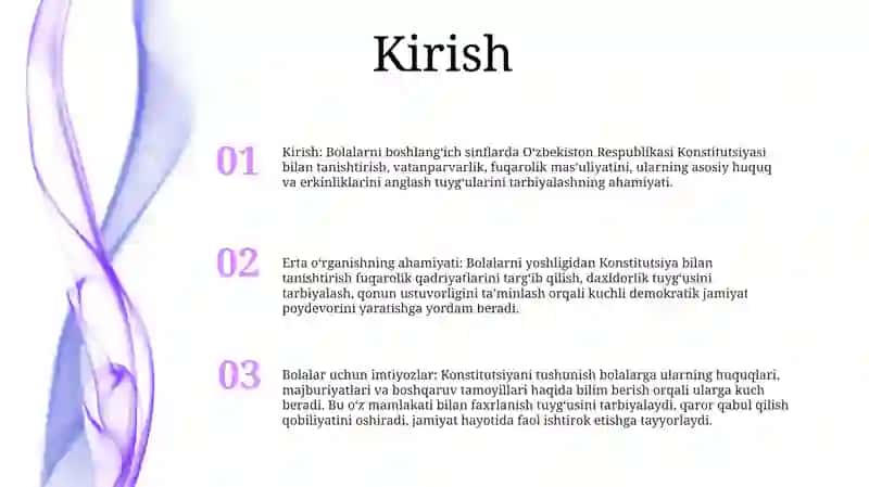 Maktabgacha Yoshdagi Bolalarni OʻZbekiston Respublikasi Konstitutsiyasi Bilan Tanishtirish 2